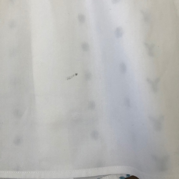 Earl Jean Short Sleeve Button Down Shirt White & Blue Detailing Size Medium - Picture 5 of 5